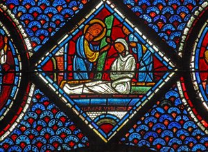 Mary Magdalene-vinduet: Lasarus - hans oppstandelse (w46) av French School
