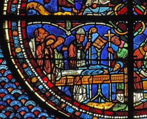 Mary Magdalene-vinduet: Maria Magdalenas død (w46) av French School