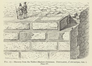 Murverk fra Takht-i-Madere-i-Soleiman av French School