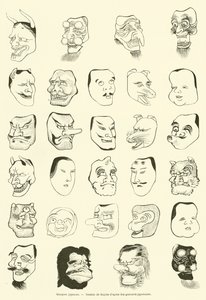 Japanske masker (gravering) av French School