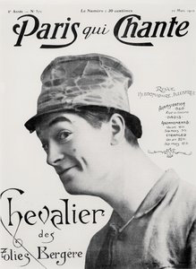 Maurice Chevalier, fra #39;Paris qui Chante#39;, 30. mars 1910 (litografi) av French School