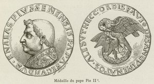 Medalje av pave Pius II (gravering) av French School