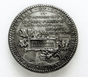 Medalje til minne om åpningen av Suez-kanalen 17. november 1869 (metall) av French School