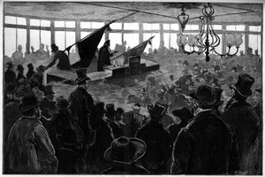 Meeting of protest organized by the anarchist group “La Panthere des Batignolles”” in Paris on January 23 av French School