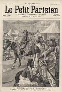 Menelik II, keiser av Etiopia, i leiren til Adwa etter nederlaget til den italienske hæren i den første italiensk-etiopiske krigen av French School