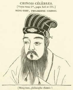 Meng-tzu , kinesisk filosof (gravering) av French School