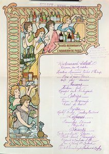 Meny fra Cafe Restauranter fra Aquarium de Paris av French School