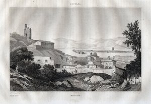 Messina - Messina - Sicilia - Sicilia - Sicilia - Gravering fra "" Italy Picturesque" - Historisk og beskrivende maleri av Italia" av M. de Norvins, Ch. Nodier 1834-1836. av French School