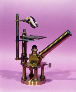 Mikroskop som tilhører Louis Pasteur (1811-95) (metall) av French School
