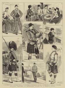 Militære skisser på Edinburgh Castle (gravering) av French School
