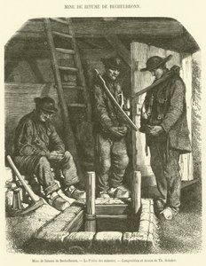 Bechelbronn Bitumen Mine, Gruvearbeidernes bønn (gravering) av French School