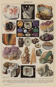 Mineraux (fargelitografi) av French School