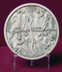 Speilkasse som viser hoffscener, ca. 1320-30 (se også 170247) av French School