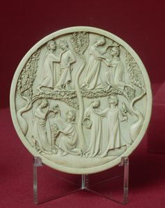 Speilkasse som viser hoffscener, ca. 1320-30 (se også 206960) av French School