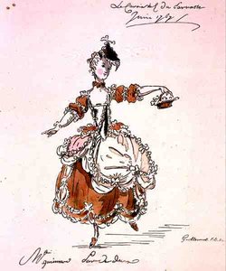 Frøken Guimard som Terpsichore, i en libretto av Louis Fuzelier (1677-1752) komponert av Mondonville, faksimile av A. Guillaumot Fils av French School