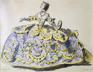 Miss Laguerre as Fortune, faksimile av A. Guillaumot fils (håndfarget gravering) av French School