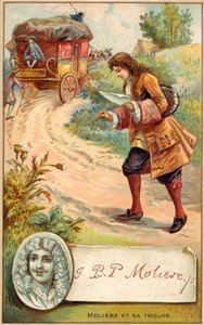 Moliere , fransk dramatiker (chromolitho) av French School