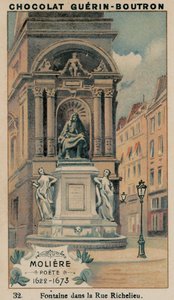 Moliere, Poete, 1622-1673, fontene i Rue Richelieu av French School