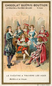 Moliere og skuespillertroppen hans (chromolitho) av French School