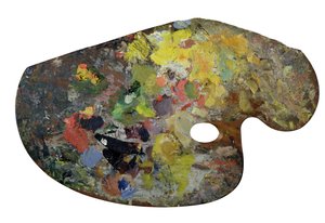 Monets palett (tre) (se også 182029) av French School