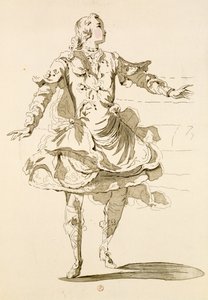Monsieur Jeliotte som Pigmalion, i Pigmalion, en libretto av Lamotte, komponert av Jean-Philippe Rameau (1683-1764) 1748 (fargegravering) av French School