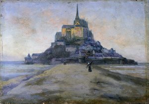 Mont Saint-Michel og passasjen - anonymt maleri av French School