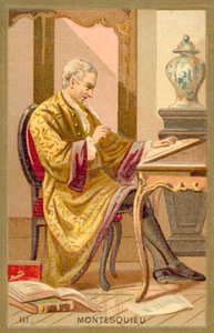 Montesqieu , fransk politisk filosof og forfatter (chromolitho) av French School