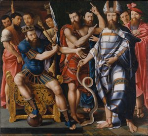 Moses og Aron før farao: An Allegory of the Dinteville Family, 1537 av French School