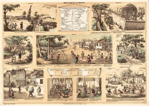 Bevegelse og hvile (fargelitografi) av French School