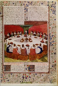 Frk. Fr. 112 f.5 Åpenbaring av den hellige gral, fra Queste del Saint Graal, ca. 1470 av French School