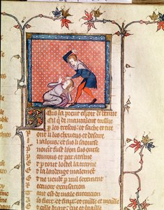 Ms 1126 f.66r The Violence of Jealousy, fra Roman de la Rose c.1487-95) av French School