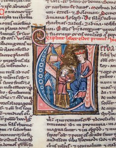 Ms 1185 Profeten Nehemiah, miniatyr fra en latinsk bibel
