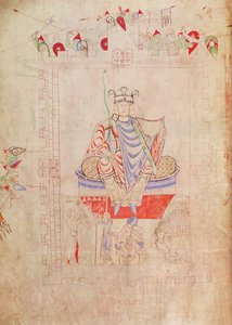 Frk. 1215 t.3 fol.13v Kong David i majestet i sentrum av Jerusalem, 1109 av French School