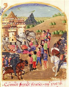 Ms 1335 fol.217 The Elephants of War, fra Vie d