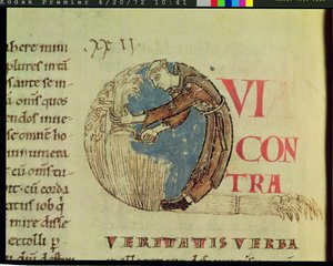 Ms 170 fol.75v Historikert initial Q som viser en cisterciensermunk som høster på markene, fra Moralia in Job av pave Gregor den store av French School