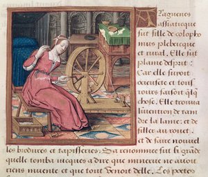 Ms 17 Arachne, fra Lives of Famous Women, ca. 1505 av French School