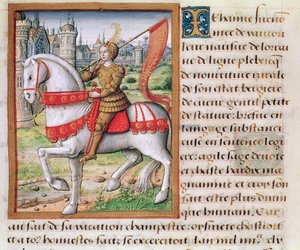Ms 17 f.76 Joan of Arc fra Lives of Famous Women, ca. 1505 av French School