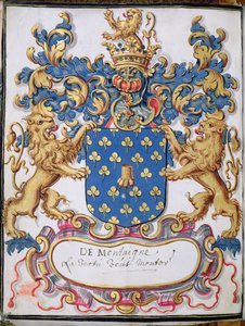 Ms 2151, fol.lv Våpenskjold til Michel Eyquem de Montaigne (1533-92) av French School
