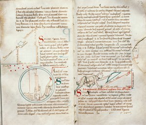 Ms 235 f.32 & 33 Geometri, fra en Traite dAstronomie av French School