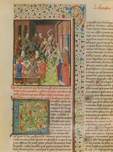 Ms 246 fol.151r Temporal and Terminal, fra den franske oversettelsen av De Civitate Dei av St. Augustine of Hippo (354-430) av French School