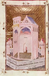 Ms 292 Tome 3 fol.214v Jerusalems tempel, fra Postilles sur la Bible av Nicolas de Lyre av French School