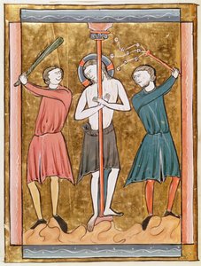 Ms 3016 fol.17v The Flagellation, fra Psautier a l