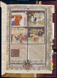Ms 3479 t.1 f.1 Historien om Lancelot og jakten på den hellige gral, fra Livre de Messire Lancelot du Lac av French School