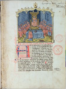 Fru 363 Karl den dristige (1433-77) hertug av Burgund og ridderne av ordenen av det gylne skinn, fra The History of the Golden Fleece av Guillaume Filastre, midten av 1400-tallet (se også 1 av French School