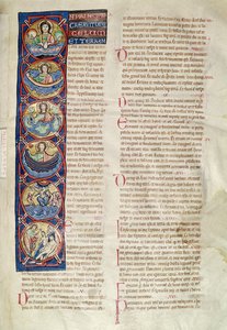 Ms 3 fol.4 Skapelsens seks dager, fra Bibelen til St. Sulpicius av Bourges