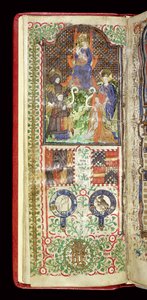 Ms 40-1950, f.7v: Dedikasjonsside fra en timebok tilhørende John Talbot, ca. 1424 av French School