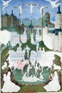 Ms 473 The Crucifixion eller Golgata, uferdig miniatyr fra 