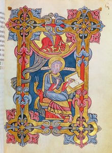 Ms 479 fol.33 St. Luke, fra Evangeliene til Abbaye de Cysoing av French School