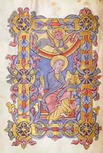 Ms 479 fol.53 St. Mark, fra Evangeliene til Abbaye de Cysoing av French School