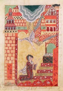 Ms 501 Vision of St. Aldegonde of Maubeuge, fra The Life and Miracles of St. Amand av French School